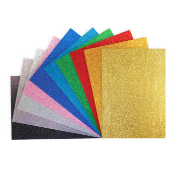 Glitter colored paper pad A4 - Happy Color - 150 g 10 sheets