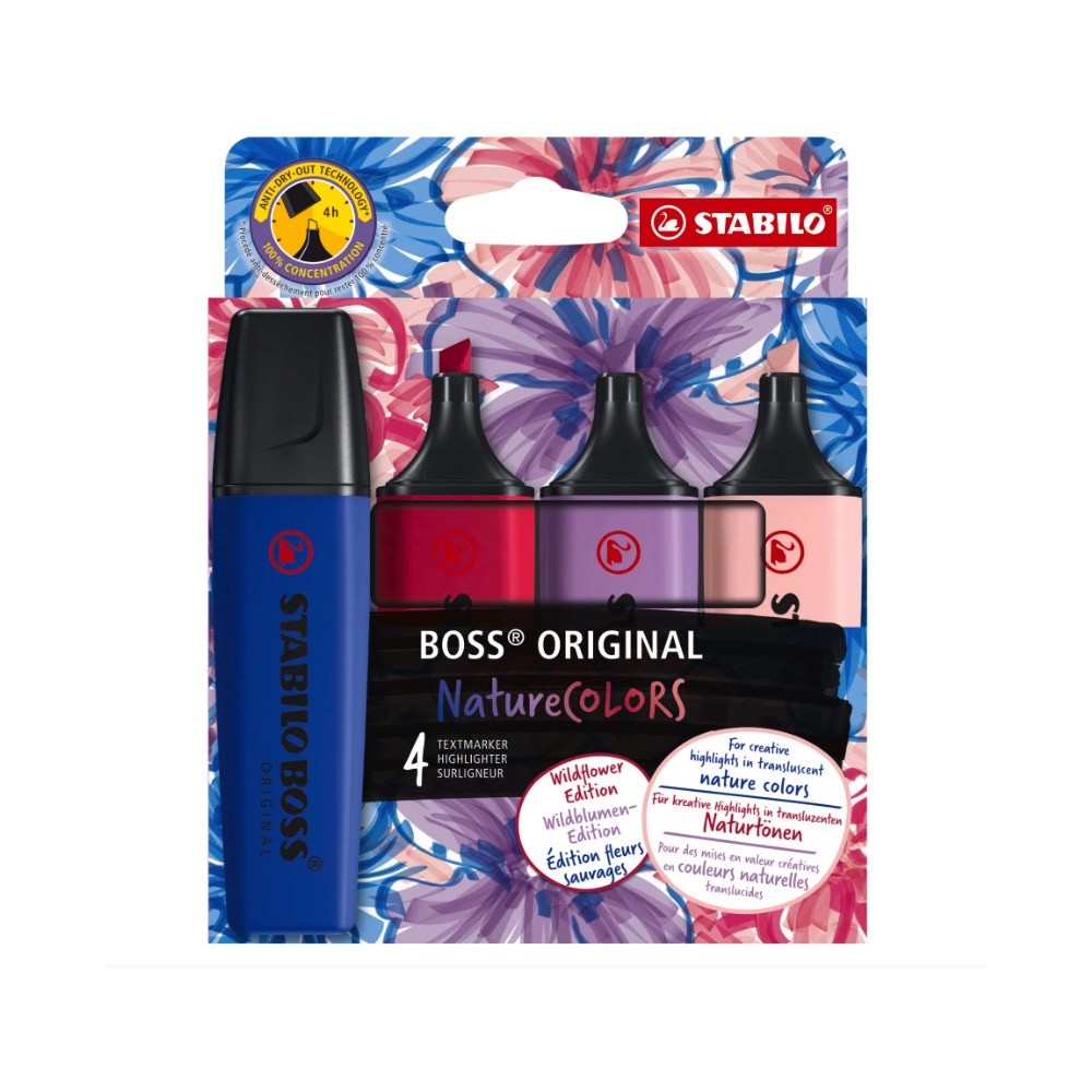 Zestaw zakreślaczy Boss Original Nature Colors Wildflowers - Stabilo - 4 szt.
