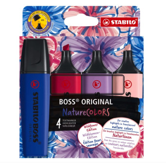 Zestaw zakreślaczy Boss Original Nature Colors Wildflowers - Stabilo - 4 szt.