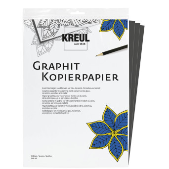 Papier kopiujący na szkło porcelanę metal A4 - Kreul - grafitowy 10 ark.