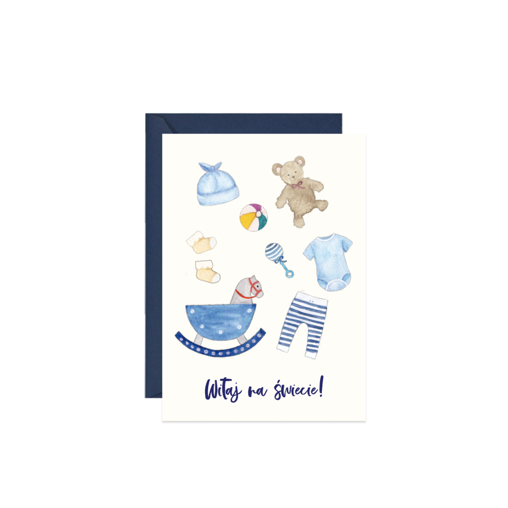Greeting card - Paperwords - Child blue A6