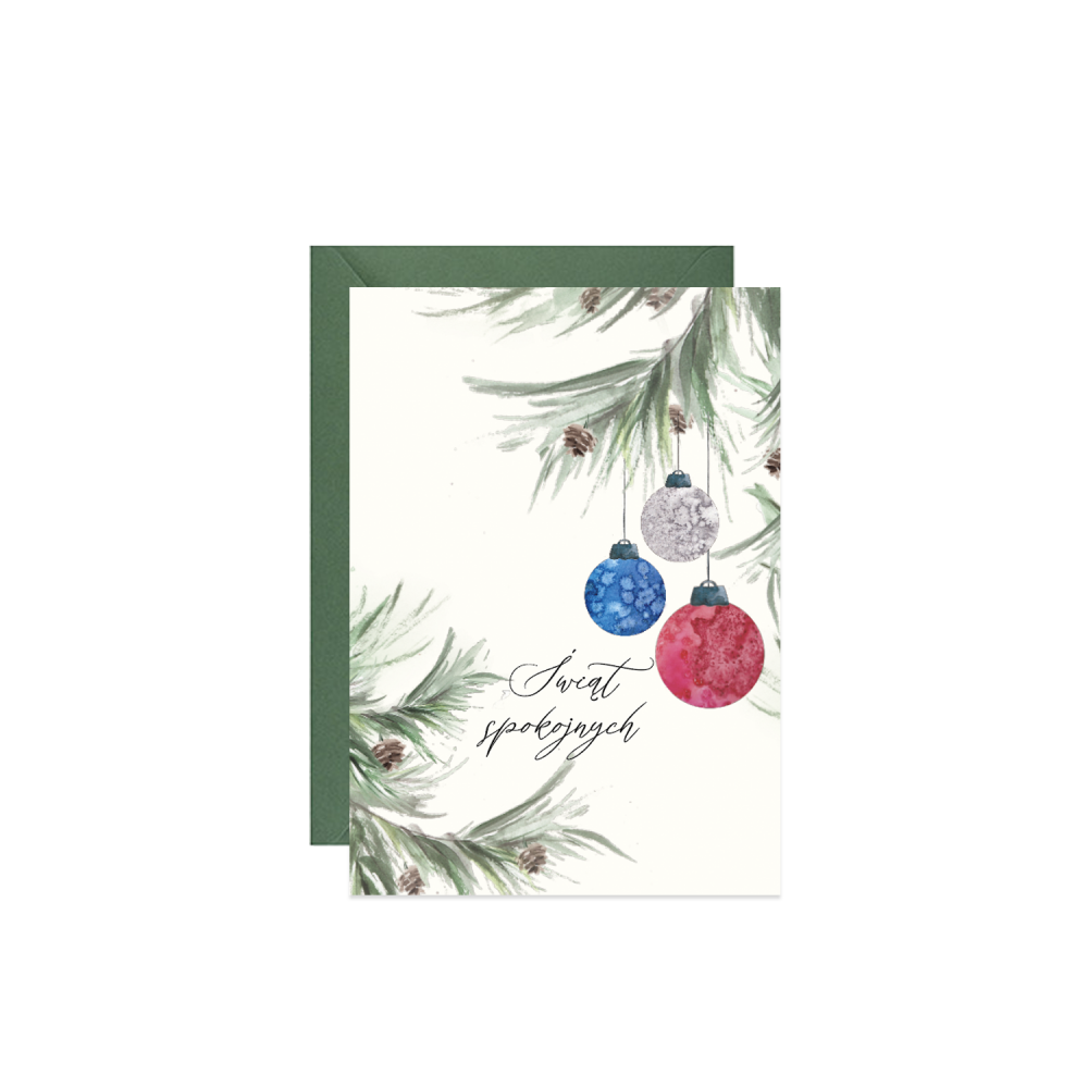 Greeting card - Paperwords -  Christmas tree twigs A6