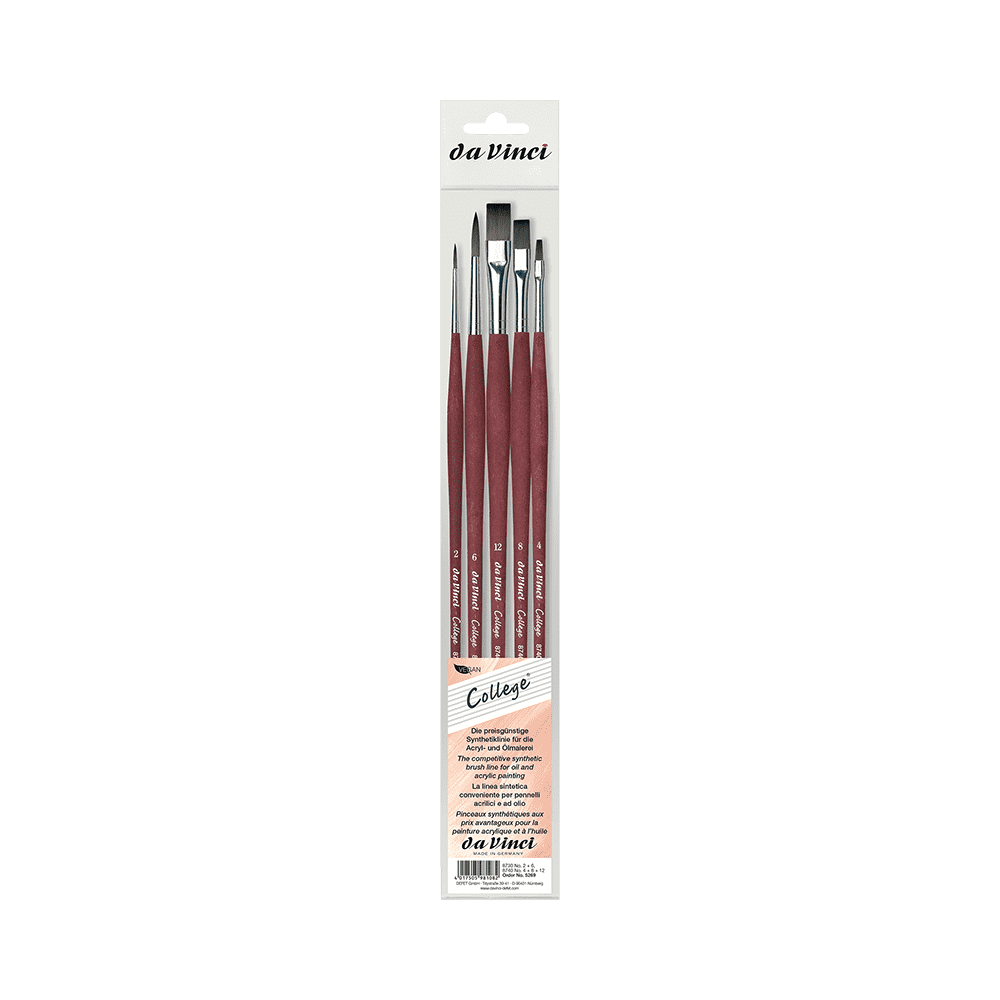 Set of synthetic College brushes - Da Vinci - 5 pcs.