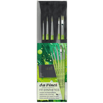 Set of synthetic Fit brushes with cotton case - Da Vinci - 5 pcs.