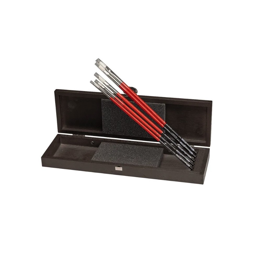 Set of Maestro2 natural brushes in wooden case - Da Vinci - 5 pcs.