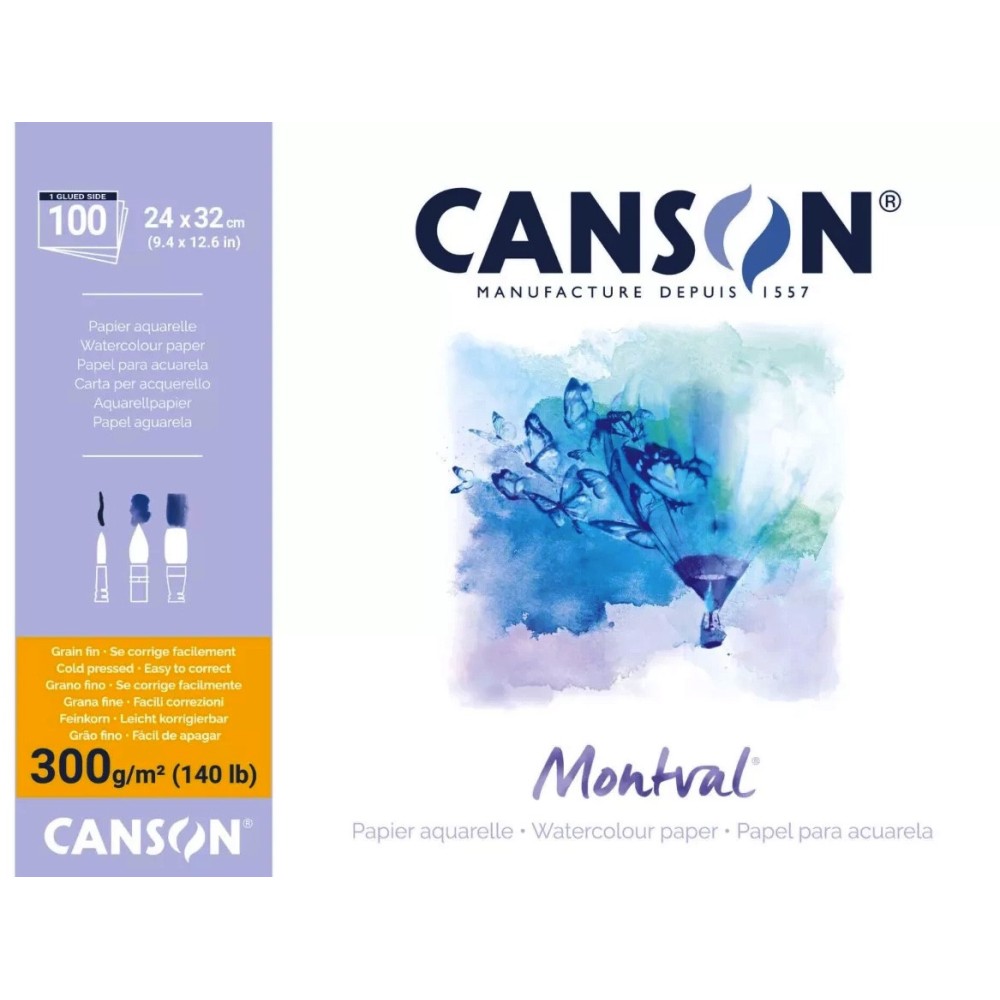 Blok do akwareli Montval 24 x 32 cm - Canson - 300 g 12 ark.