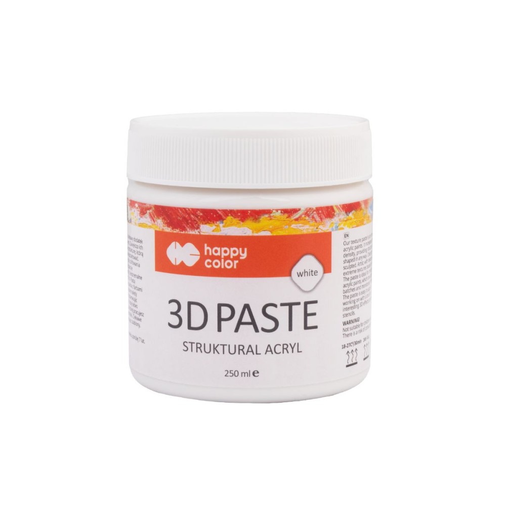 Pasta strukturalna akrylowa 3D - Happy Color - biała 250 ml