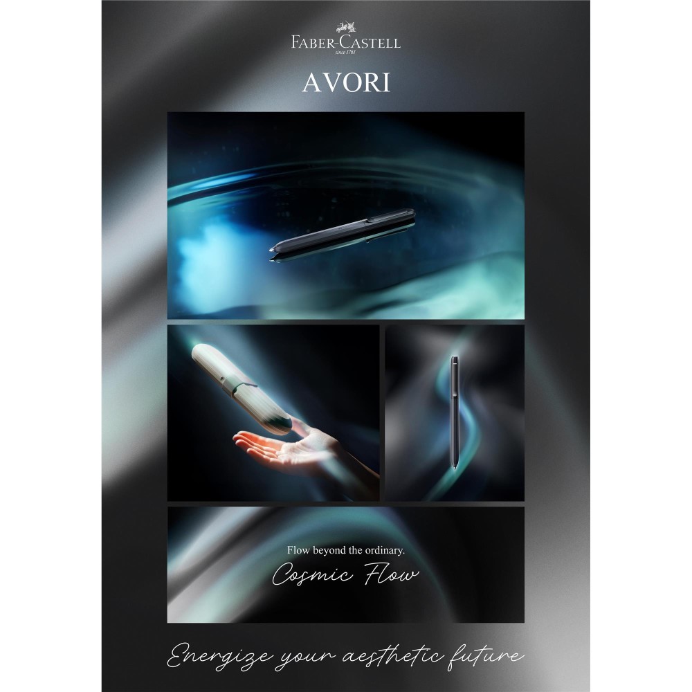 Avori ballpoint pen M with case - Faber-Castell - Cosmic Flow