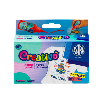 Set of Creativo fabric paints - Astra - 5 x 20 ml