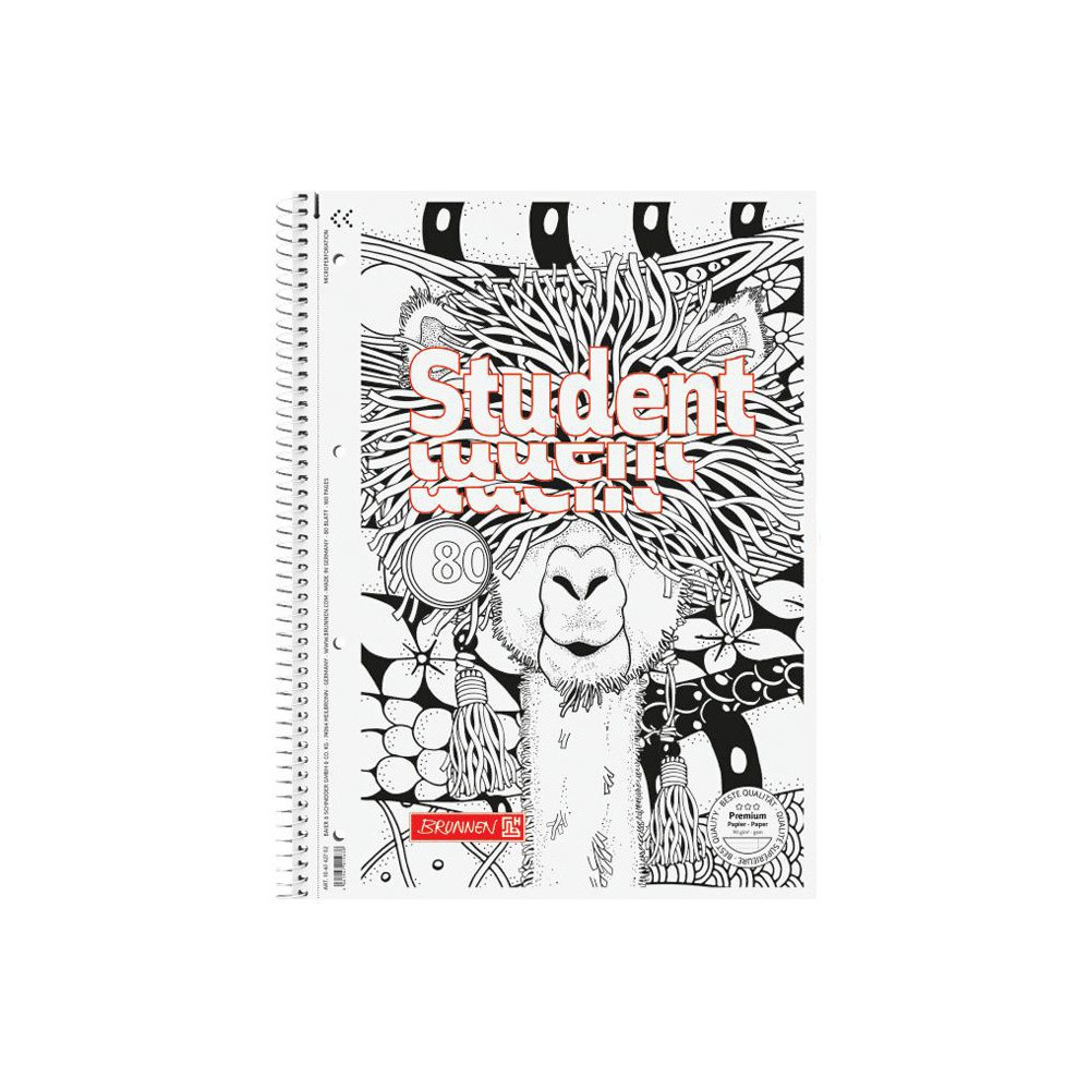Spiral ruled notebook Student Lama A4 - Brunnen - 90 g/m2 80 sheets
