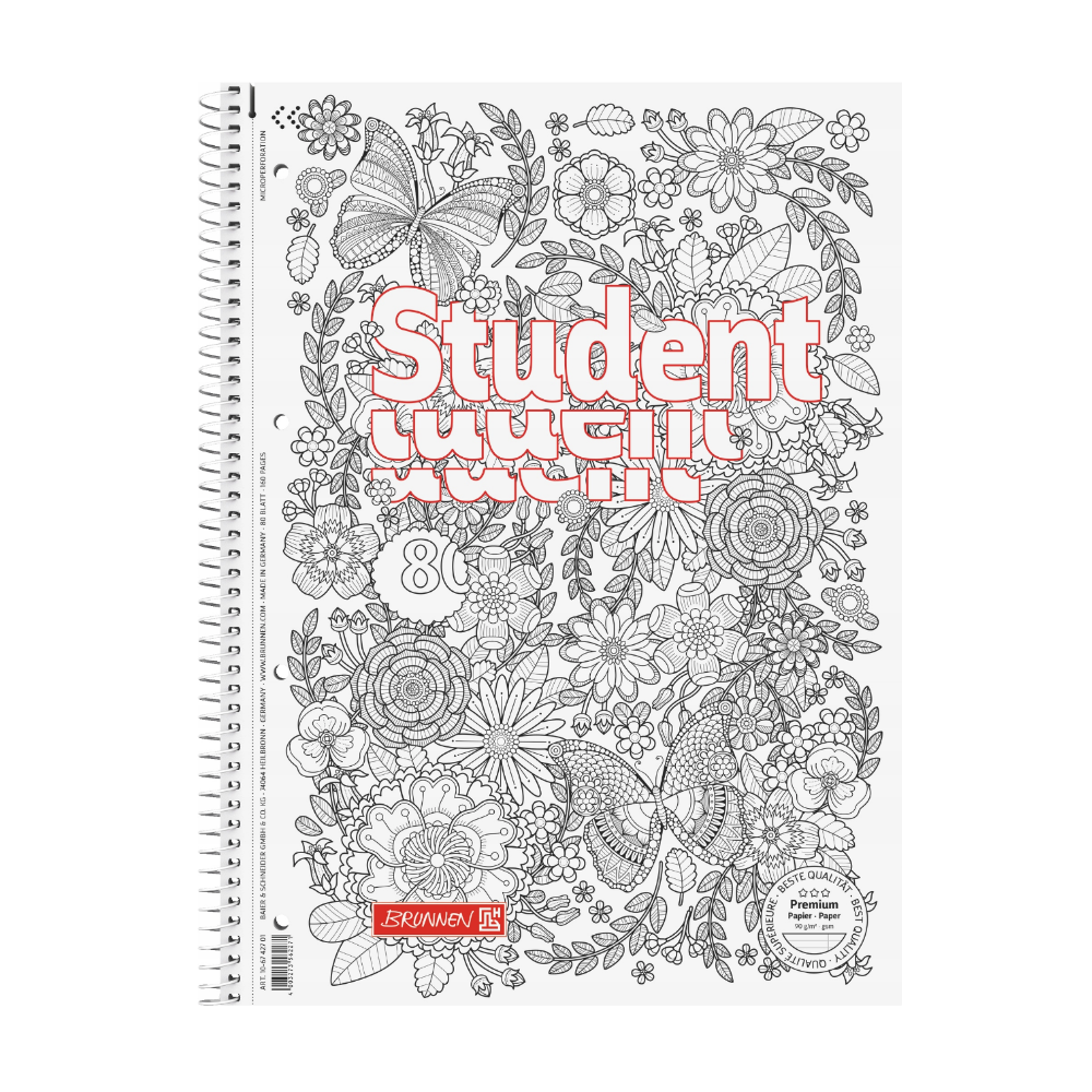 Spiral ruled notebook Student Lew A4 - Brunnen - 90 g/m2 80 sheets