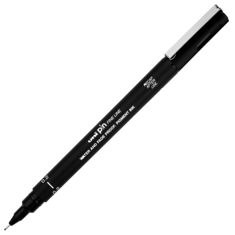 Fineliner Pen Pin 200 - Uni - black, 0,02 mm