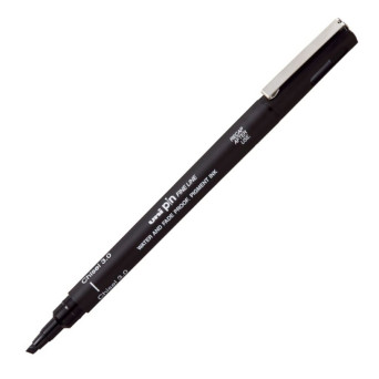 Fineliner Pen Pin CS3-200 - Uni - black, chisel, 3 mm