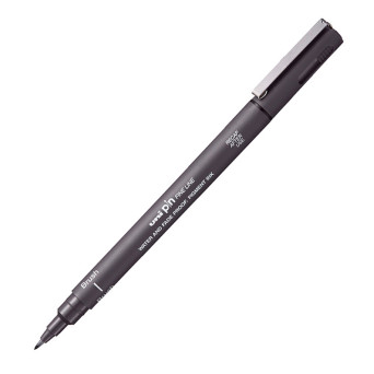 Cienkopis kreślarski z pędzelkiem Pin Brush 200 - Uni - ciemnoszary