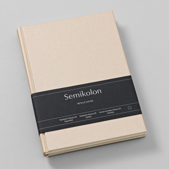 Dotted notebook Classic Metallic A5 - Semikolon - Satin Champagne