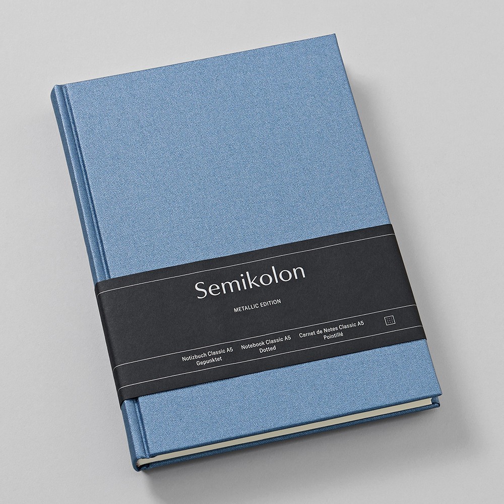 Dotted notebook Classic Metallic A5 - Semikolon - Electric Midnight