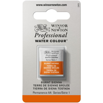 Farba akwarelowa Professional w półkostce - Winsor & Newton - Burnt Sienna