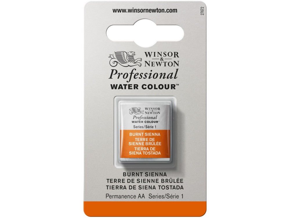 Professional Watercolor half-pan - Winsor & Newton - Burnt Sienna