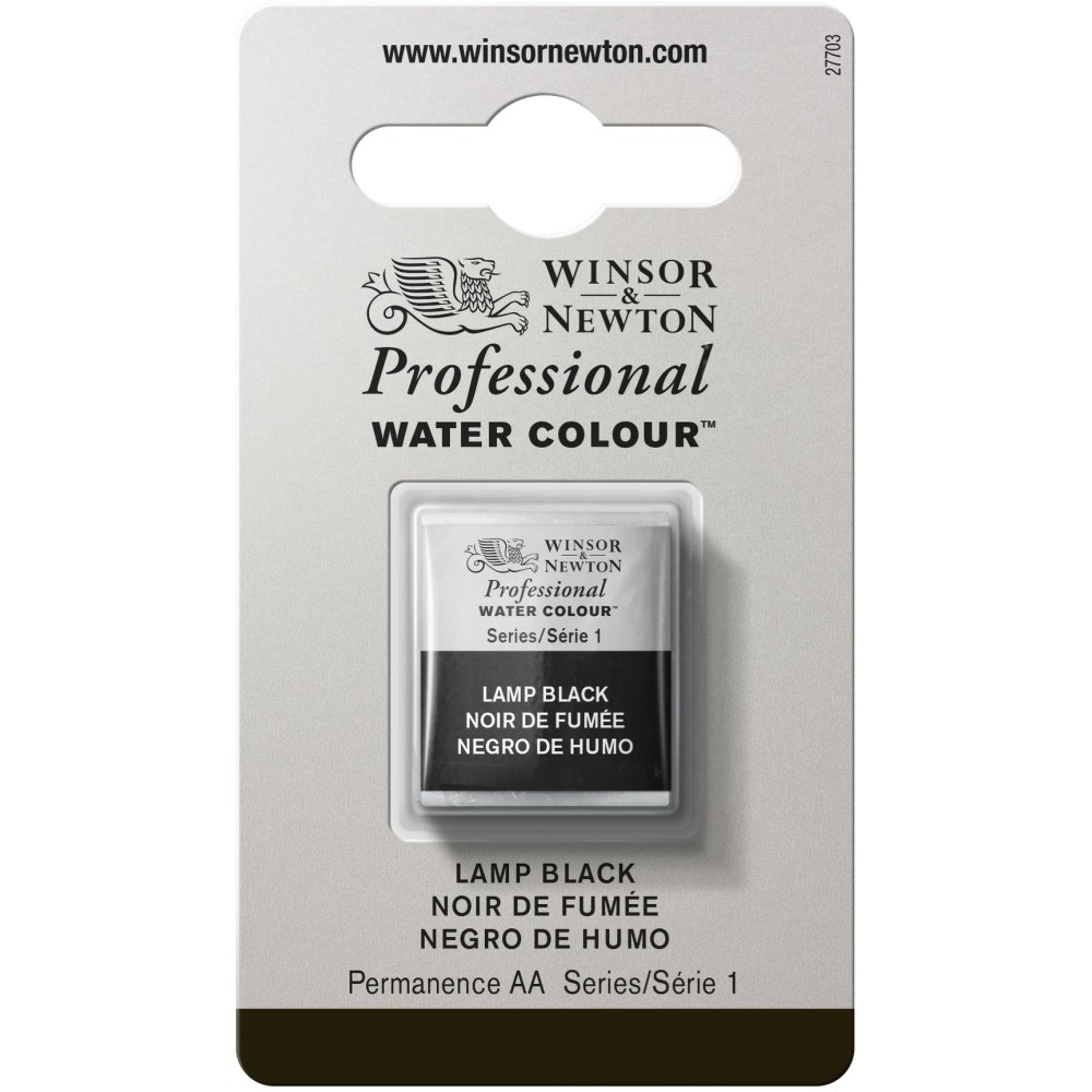 Farba akwarelowa Professional w półkostce - Winsor & Newton - Lamp Black
