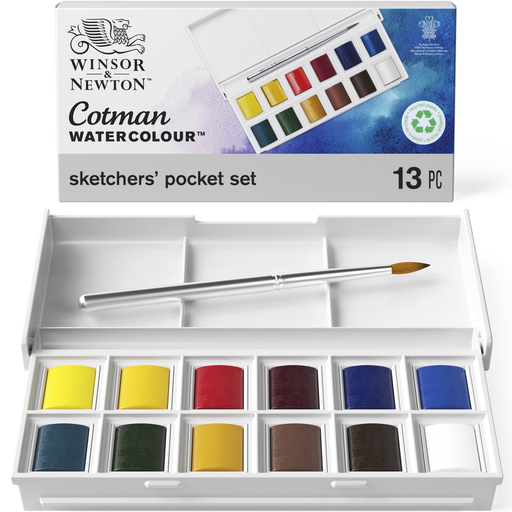 Zestaw farb akwarelowych Cotman Sketchers Pocket - Winsor & Newton - 12 kolorów