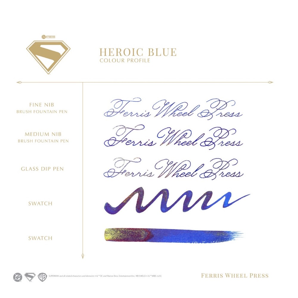 Calligraphy ink Superman - Ferris Wheel Press - Heroic Blue 28 ml
