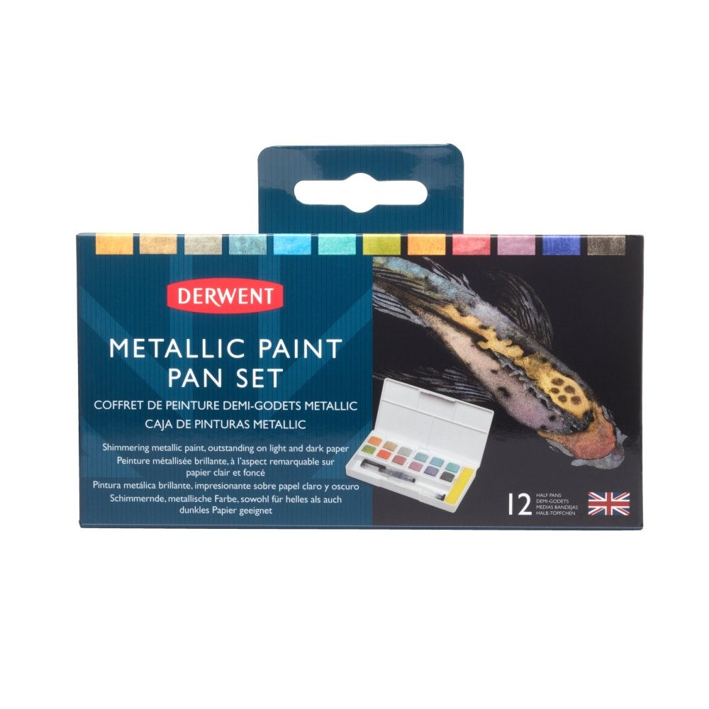 Metallic Watercolor Paint Pan Set - Derwent - 12 colors