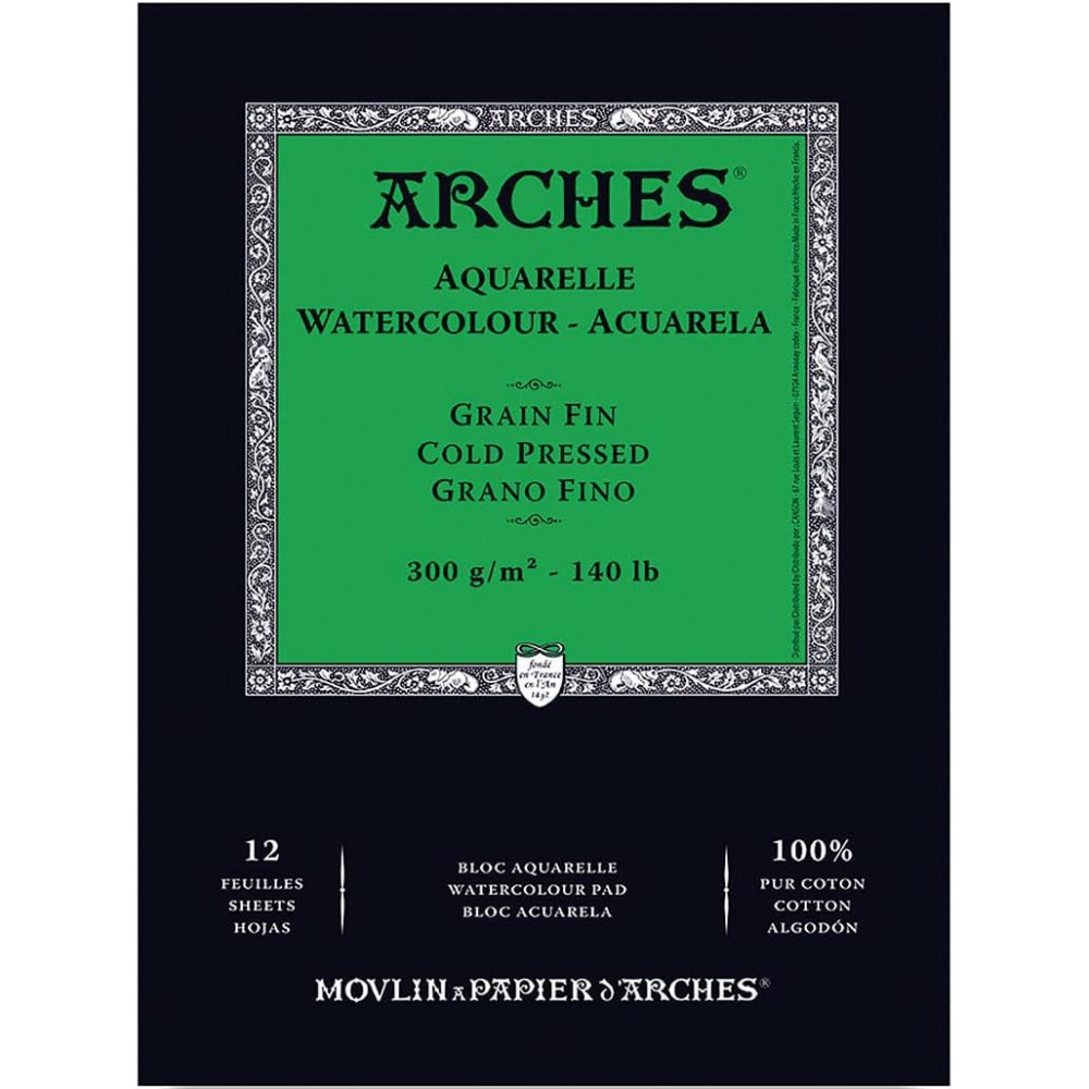 Watercolor paper A5 - Arches - cold pressed 300 g 12 sheets