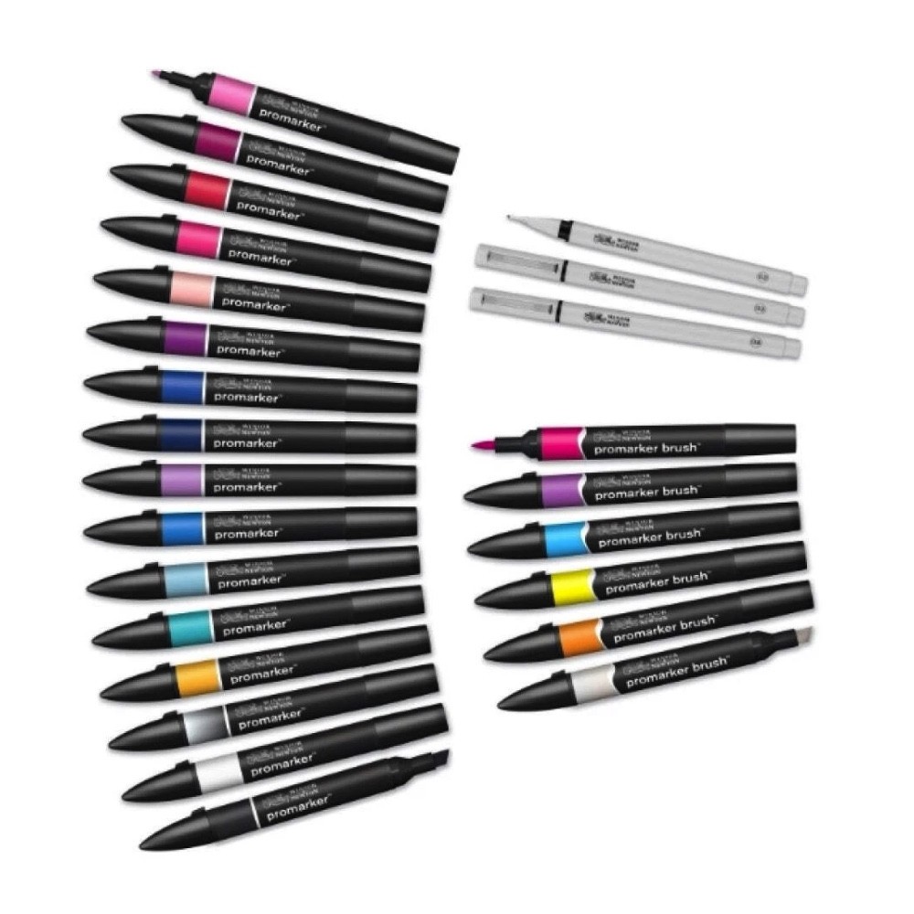 Promarker Modern Lettering set in case - Winsor & Newton - 25 pcs.