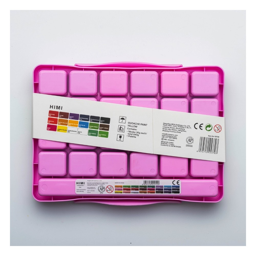Set of Jelly Cup Gouache - HIMI - Pink 24 pcs. x 30 g
