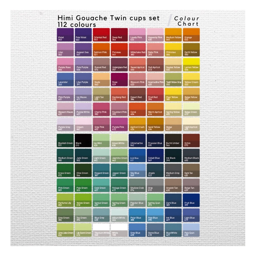 Set of Twin Cup Gouache paints - HIMI - Ice Blue 112 pcs. x 12 g