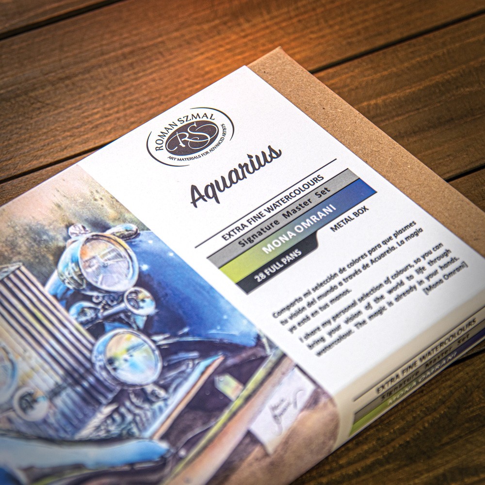 Zestaw akwareli Aquarius w kostkach Mona Omrani - Roman Szmal - 28 kolorów