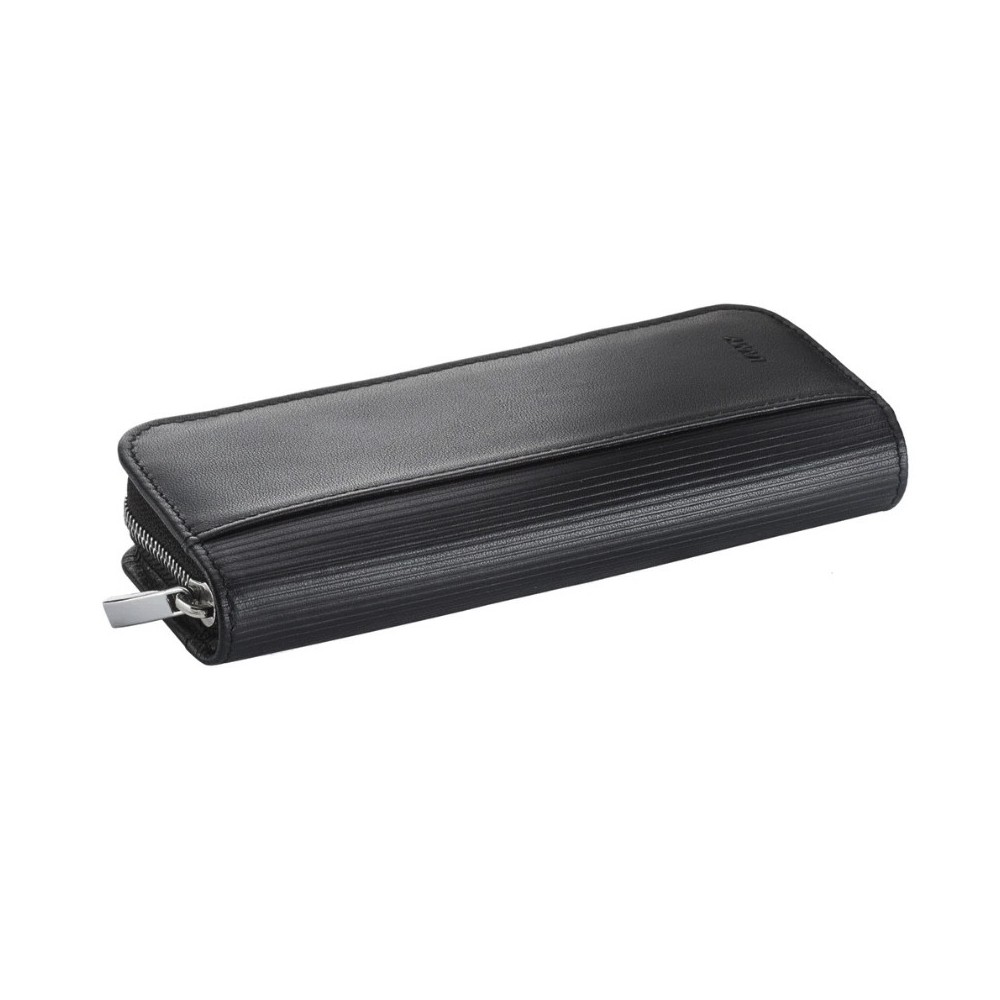 Skórzane etui podwójne na suwak A403 - Lamy - Black