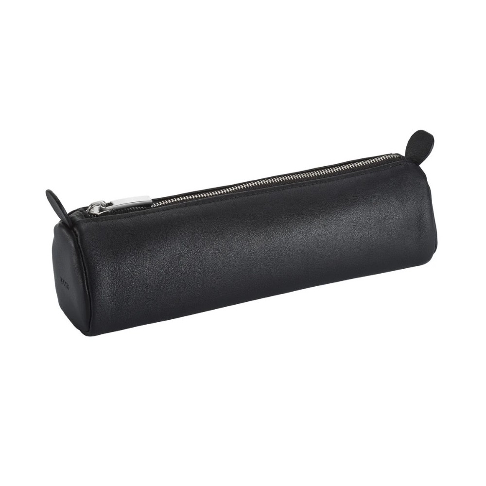 Leather round pencil case with zipper A404 - Lamy - Black
