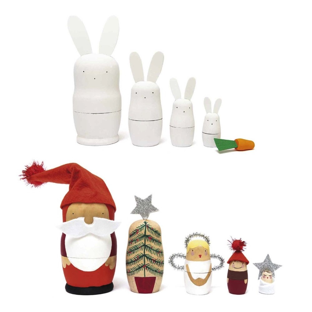 Figurki drewniane Matrioszka - Rico Design - 5 szt.