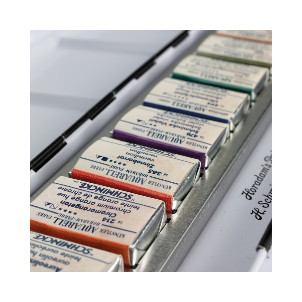Set of Horadam Aquarell watercolor paints pans - Schmincke - 9 pcs.