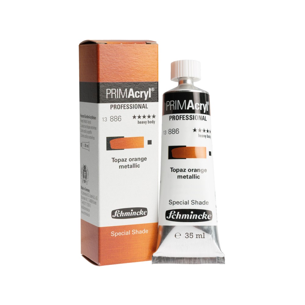 PRIMAcryl professional acrylic paint - Schmincke - 886 Topaz Orange Metallic 35 ml