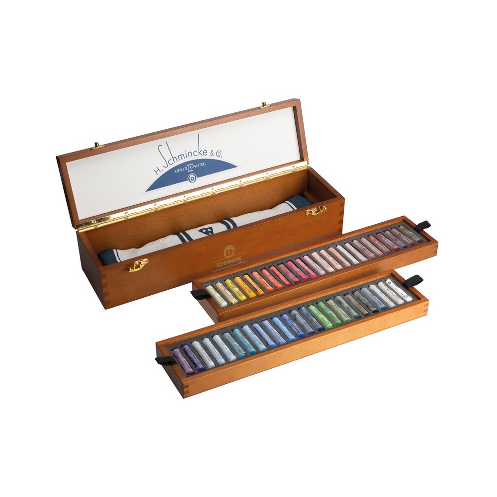 Set of Finest Extra-Soft artists’ pastels in wooden box - Schmincke - 48 pcs