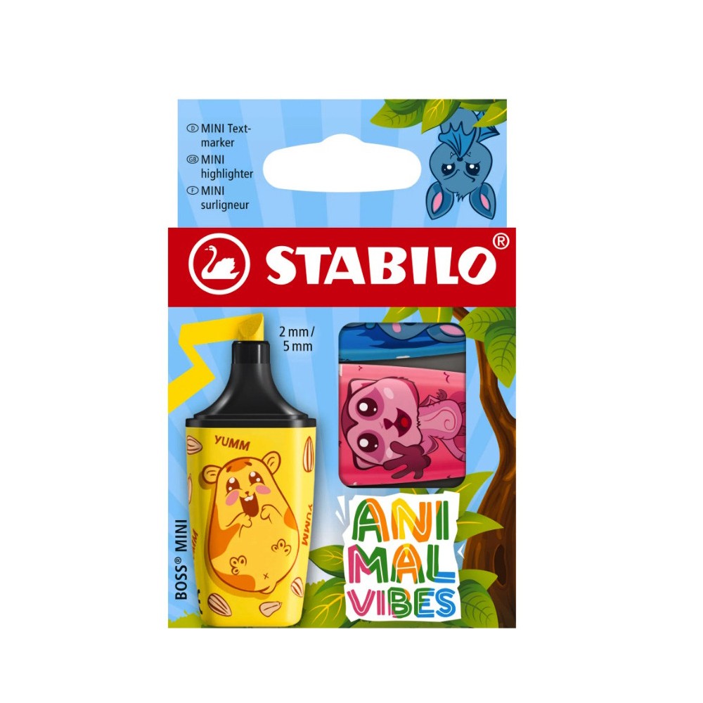 Zestaw zakreślaczy neonowych Boss Mini Animal Vibes - Stabilo - 3 szt.