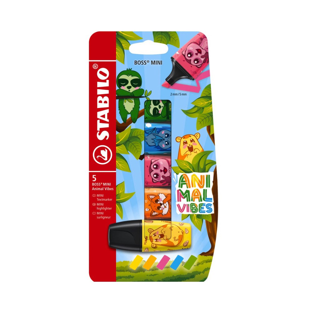 Set of Boss Mini Animal Vibes highlighters - Stabilo - 5 pcs