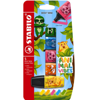 Zestaw zakreślaczy neonowych Boss Mini Animal Vibes - Stabilo - 5 szt.