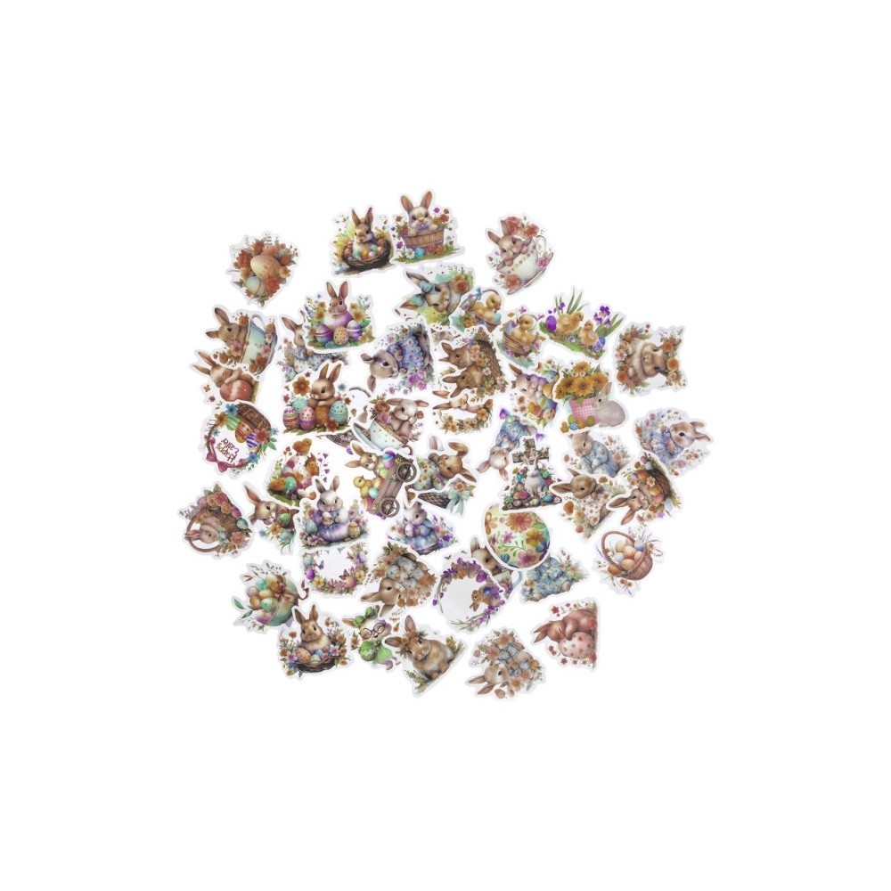 Naklejki winylowe Vintage Bunnies - DpCraft - 50 szt.