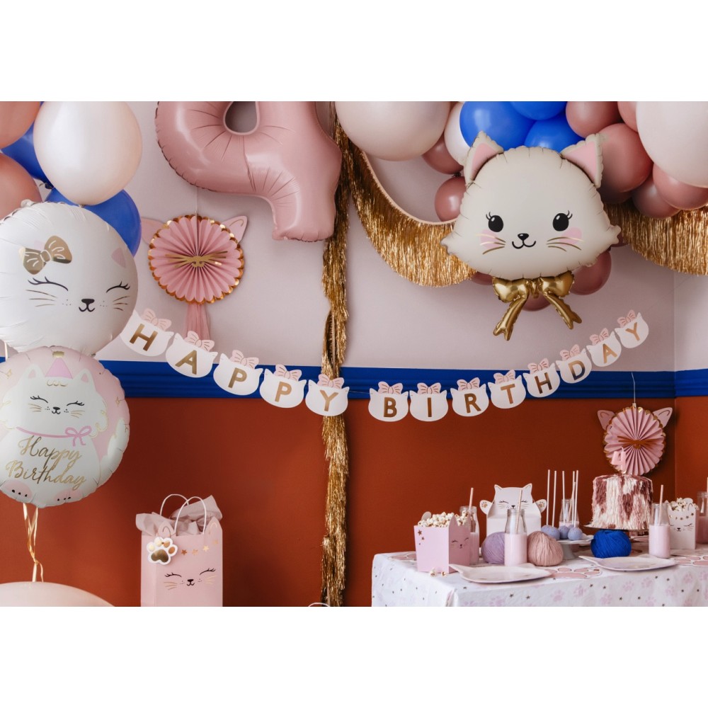 Foil balloon Cat - beige 50 x 60 cm