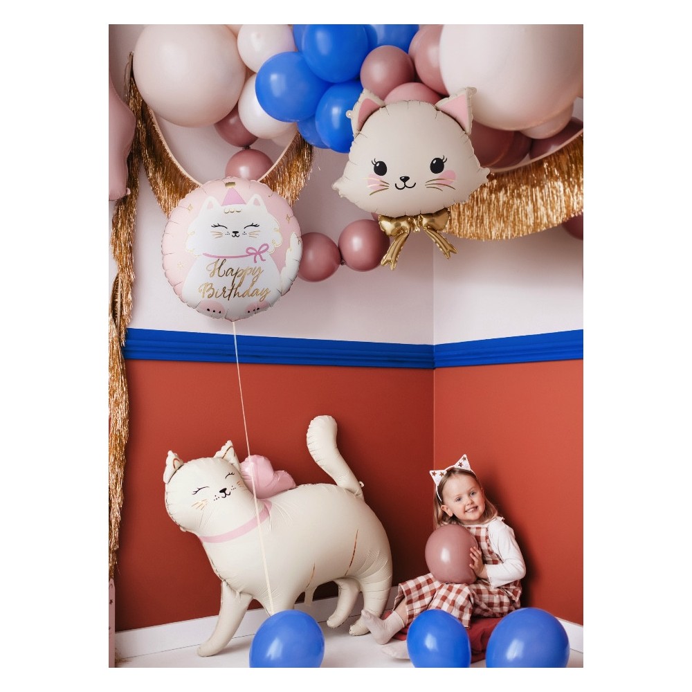 Foil balloon Cat - beige 50 x 60 cm