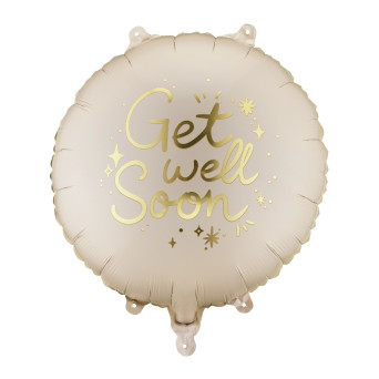 Balon foliowy Get Well Soon - beżowy 35 cm
