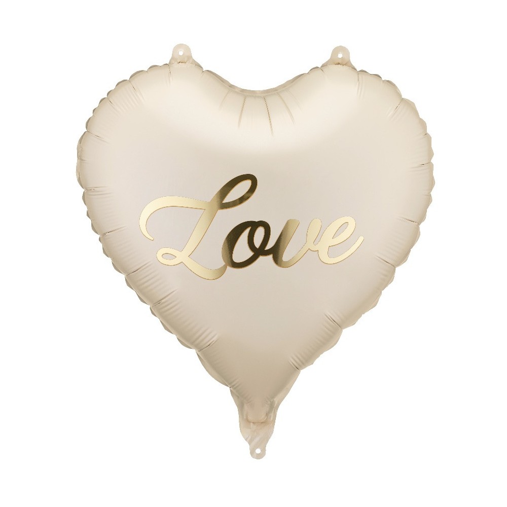 Balon foliowy Serce Love - beżowy 35 cm