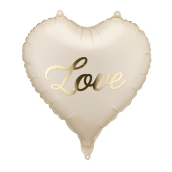 Balon foliowy Serce Love - beżowy 35 cm