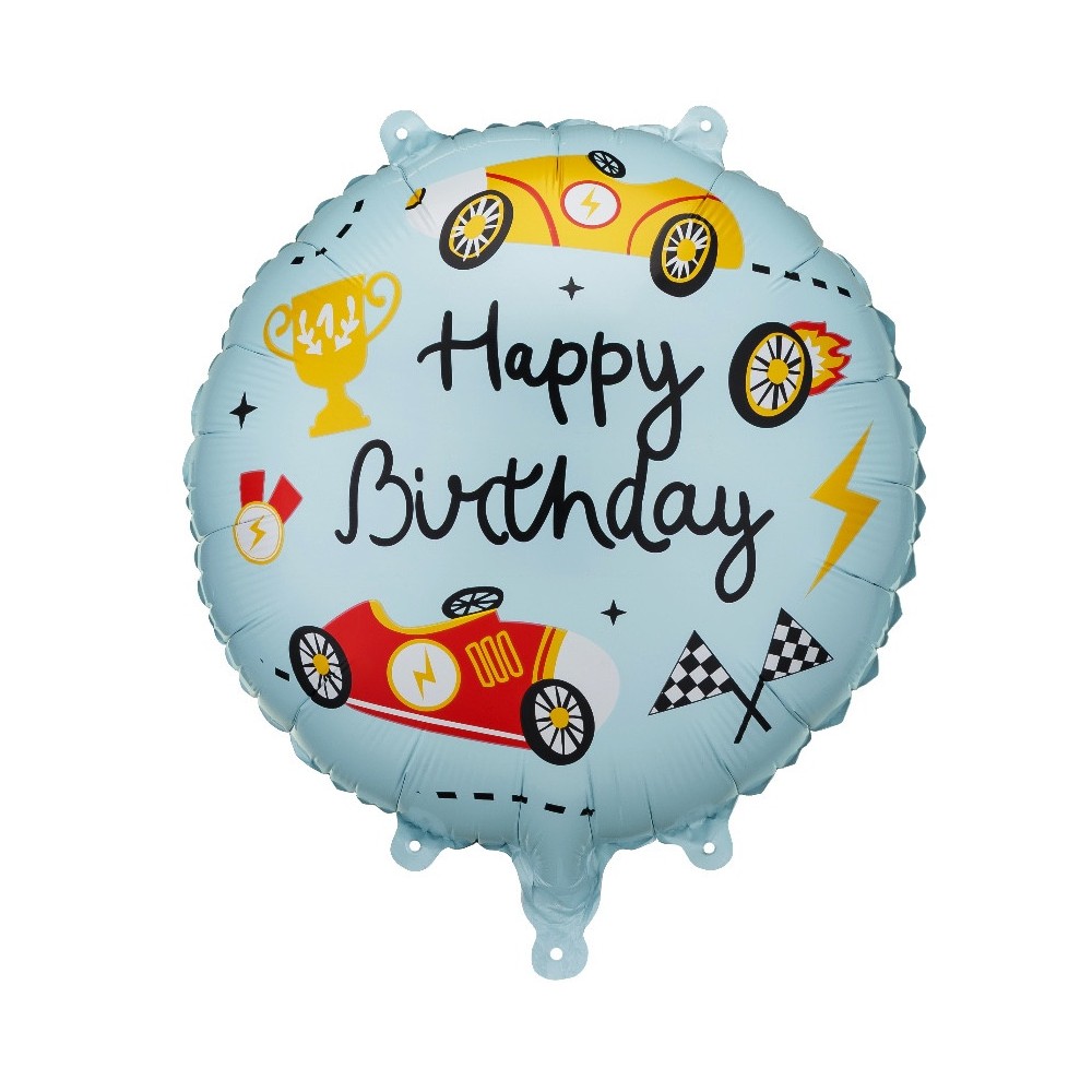 Balon foliowy Happy Birthday - niebieski 35 cm