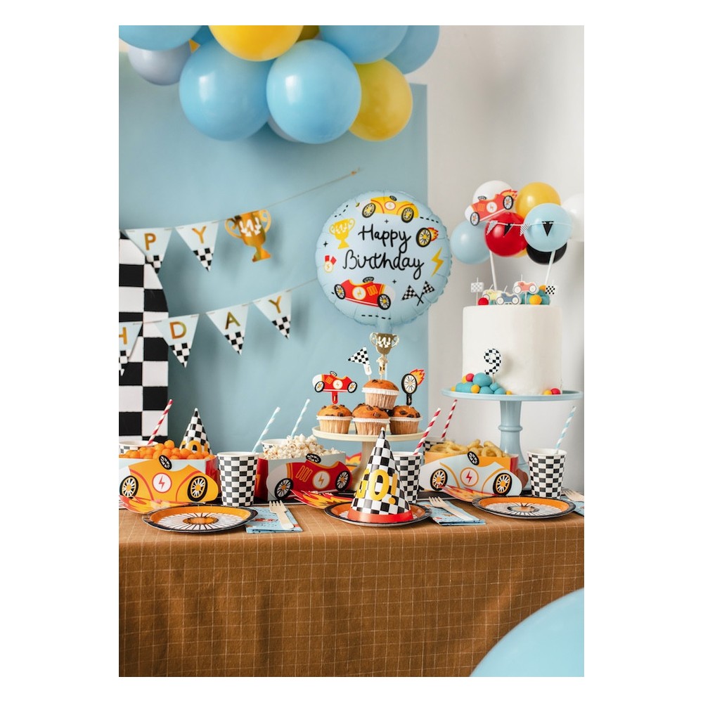 Balon foliowy Happy Birthday - niebieski 35 cm