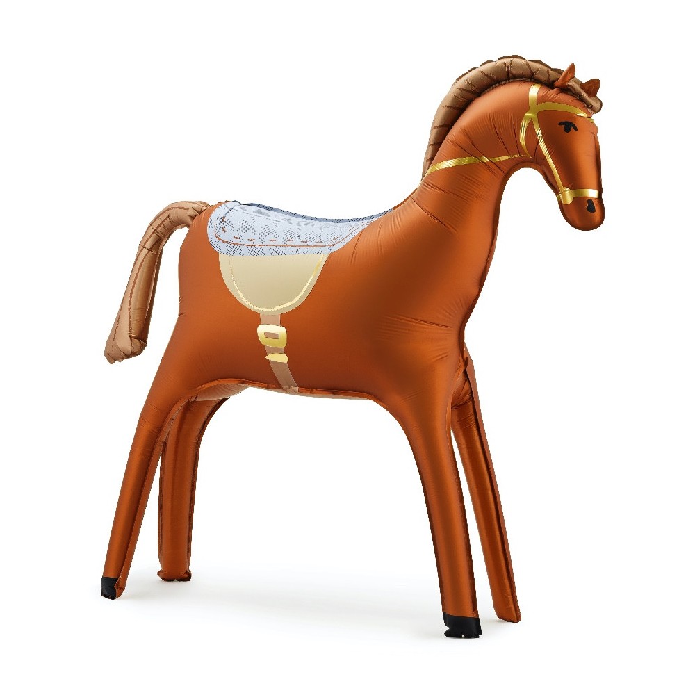 Foil balloon standing Horse - brown 112 x 97 cm