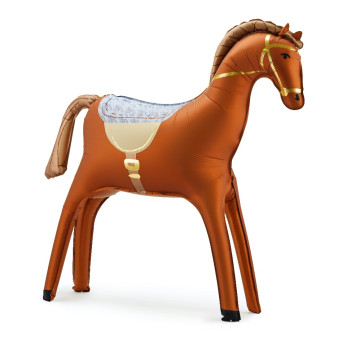 Foil balloon standing Horse - brown 112 x 97 cm